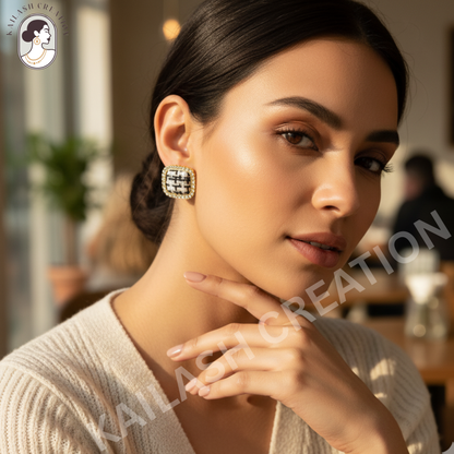 Vintage Diamond Romantic Korean Geometric Earrings for Women