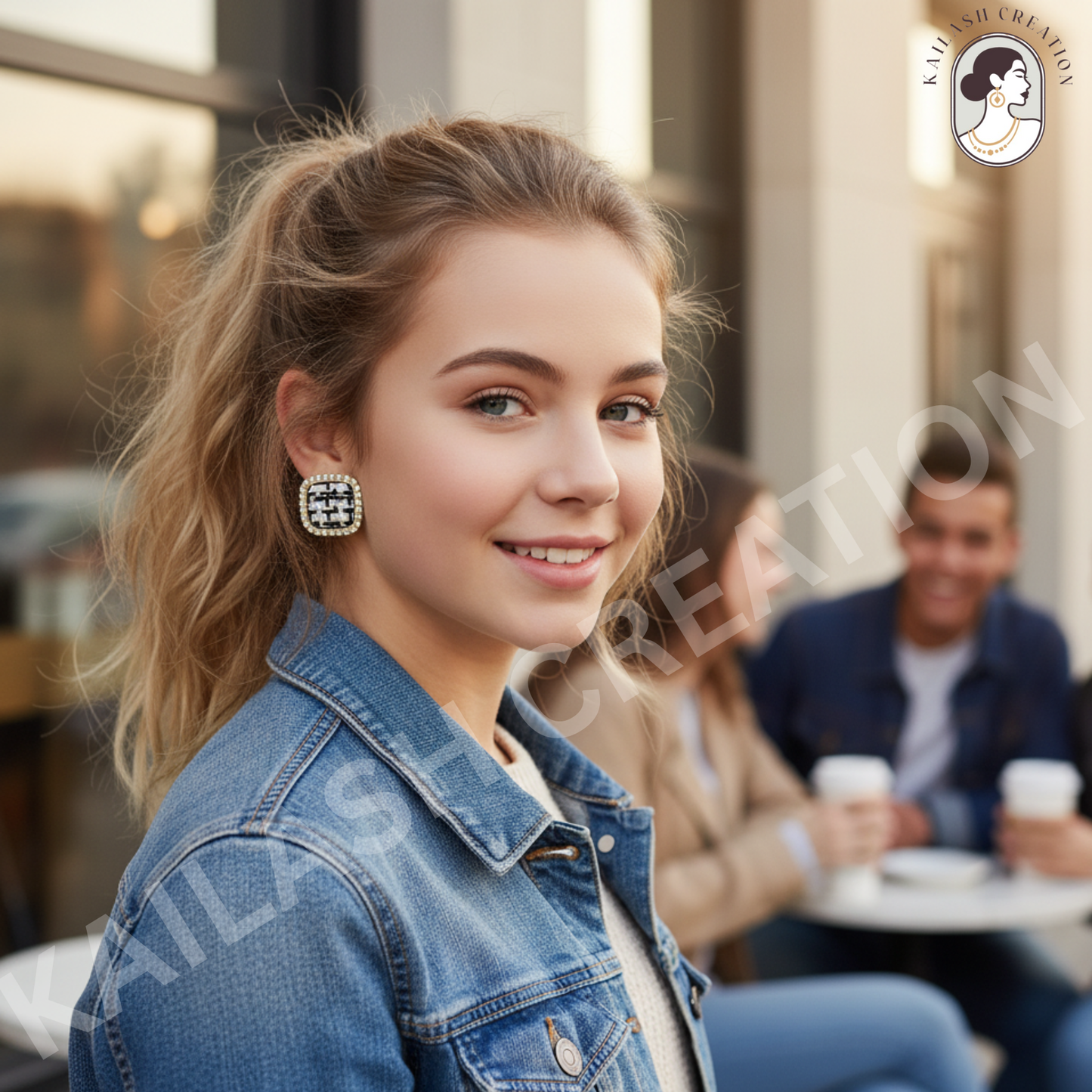 Vintage Diamond Romantic Korean Geometric Earrings for Women