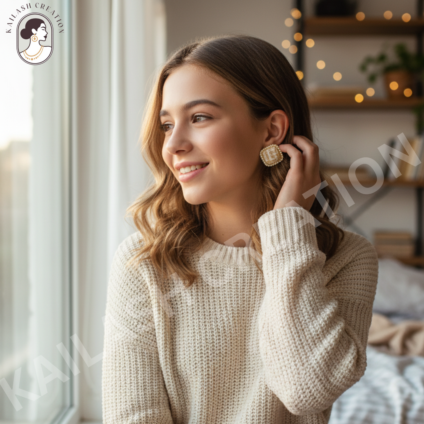 Vintage Diamond Romantic Korean Geometric Earrings for Women