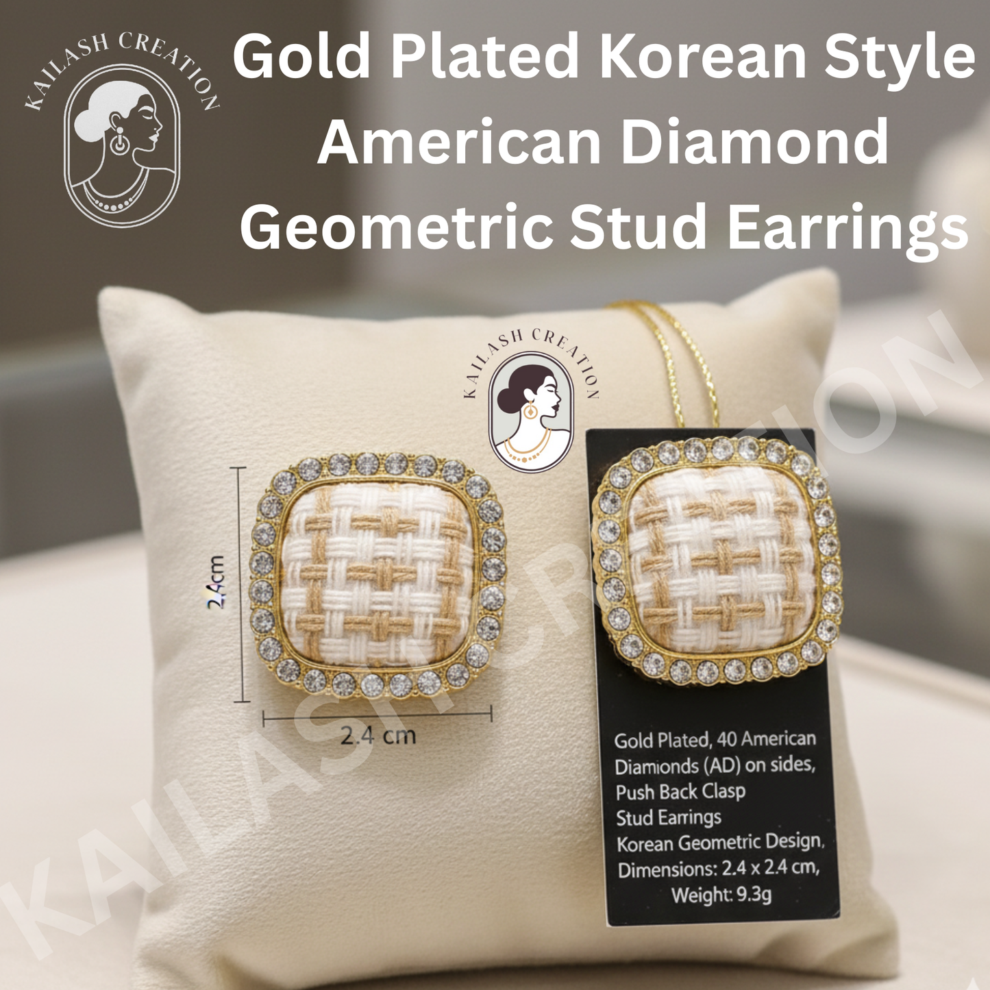 Vintage Diamond Romantic Korean Geometric Earrings for Women
