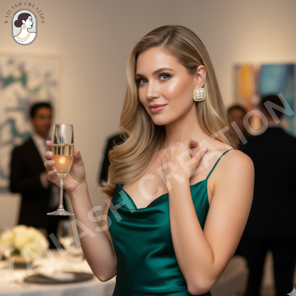 Vintage Diamond Romantic Korean Geometric Earrings for Women