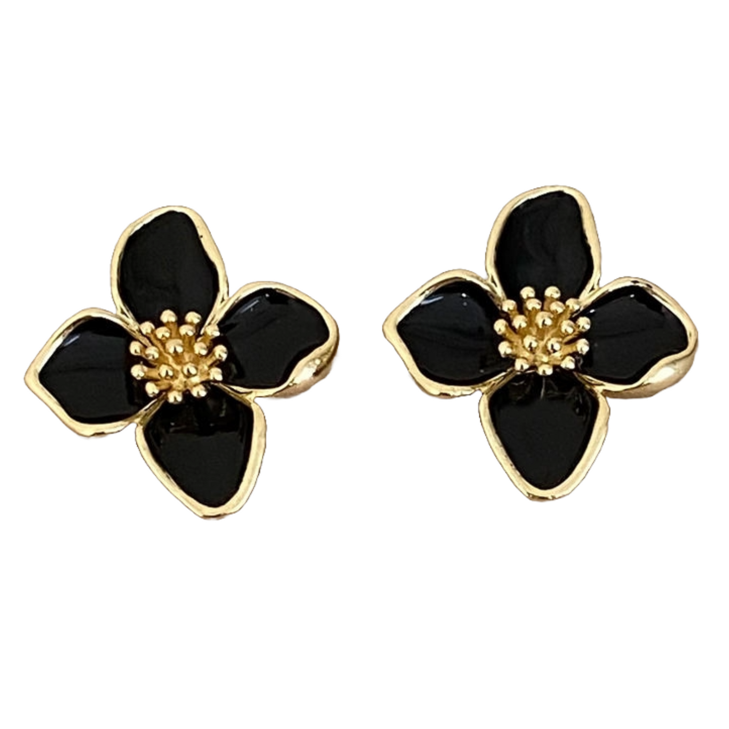 Gold Plated Rose Flower Hibiscus Earrings for Women Stylish