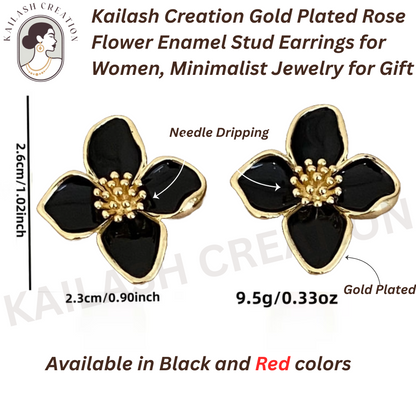 Gold Plated Rose Flower Hibiscus Earrings for Women Stylish