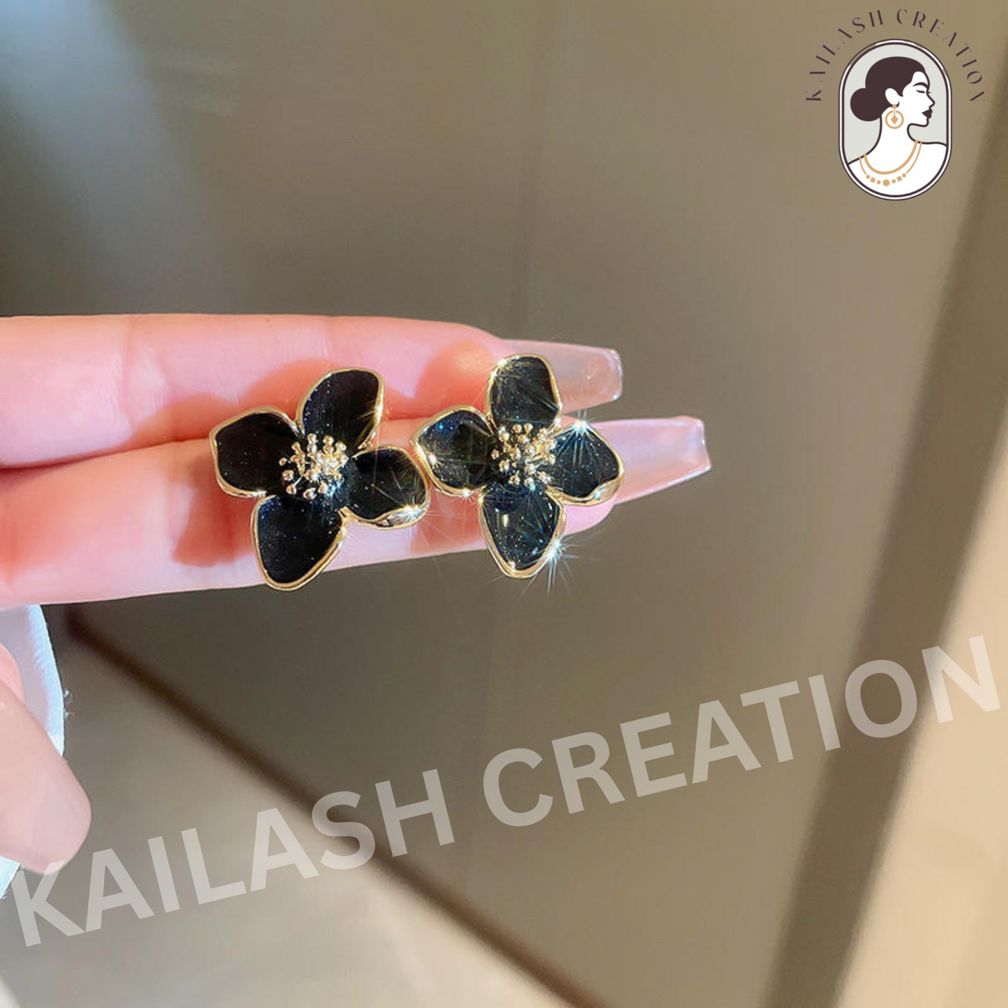 Gold Plated Rose Flower Hibiscus Earrings for Women Stylish