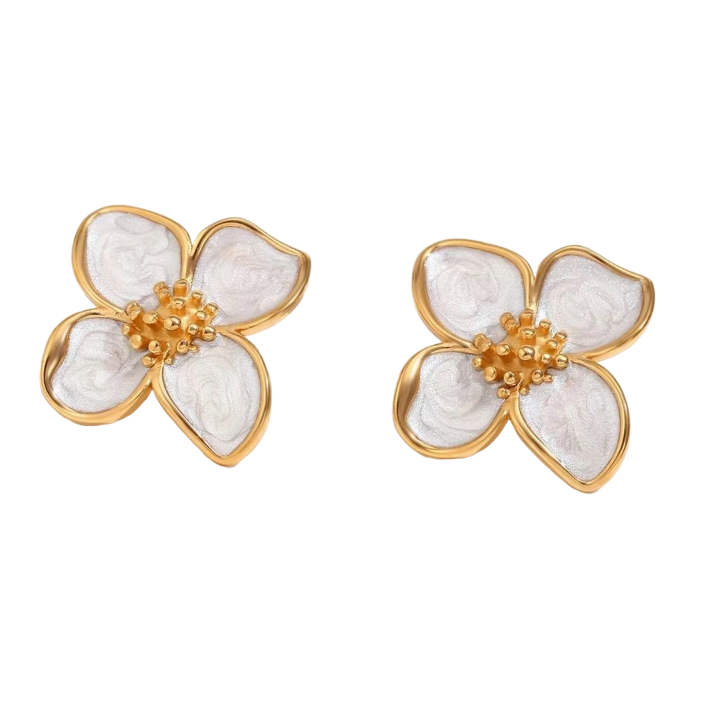 Gold Plated Rose Flower Hibiscus Earrings for Women Stylish