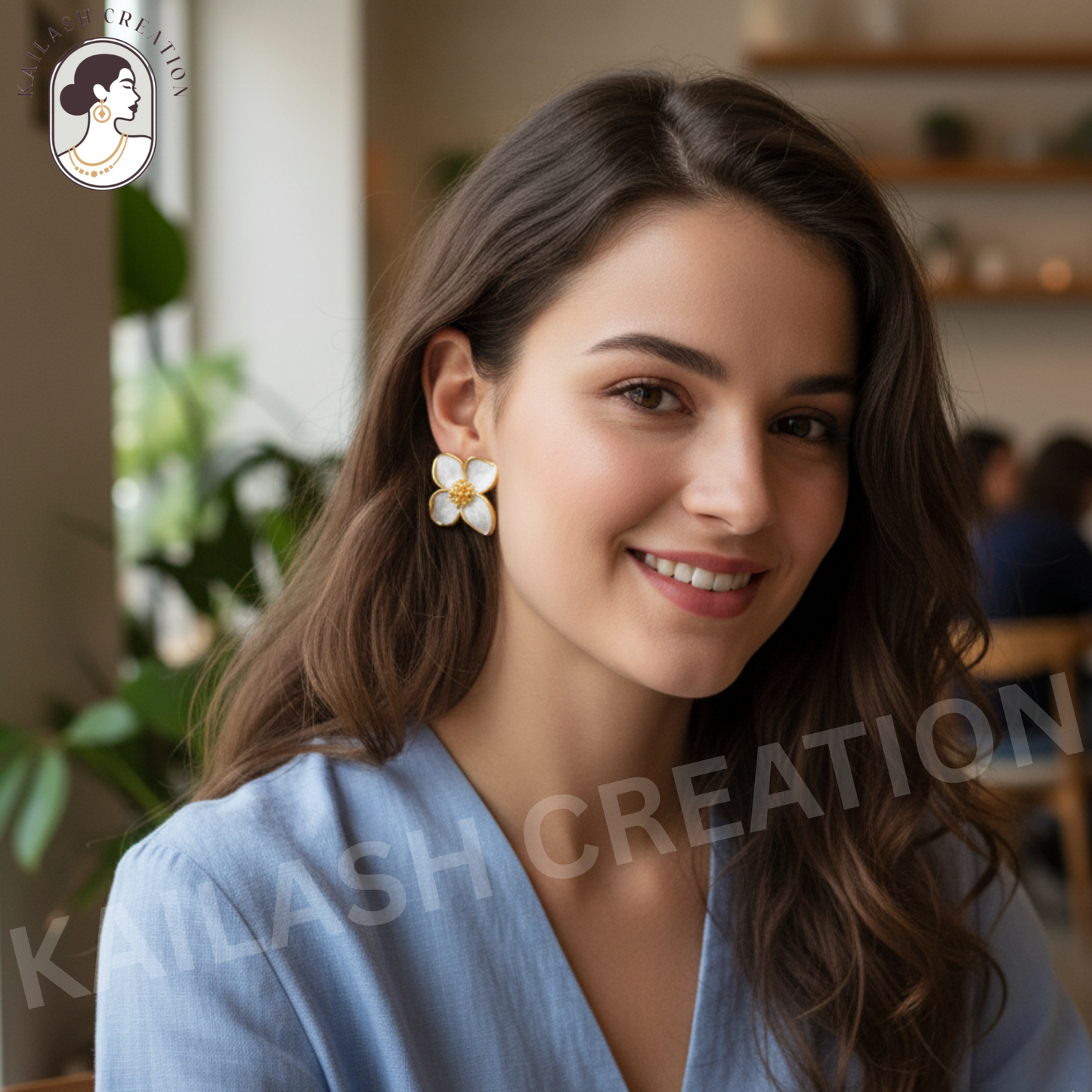 Gold Plated Rose Flower Hibiscus Earrings for Women Stylish