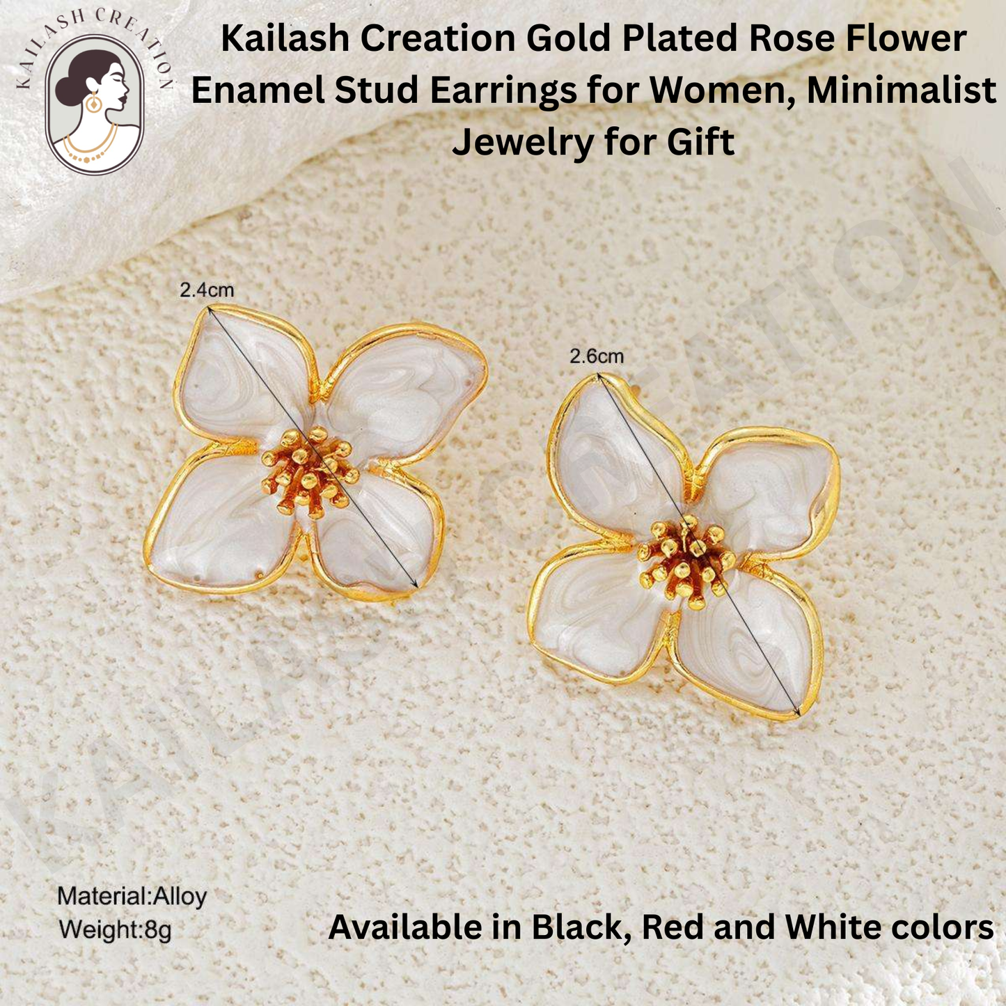 Gold Plated Rose Flower Hibiscus Earrings for Women Stylish