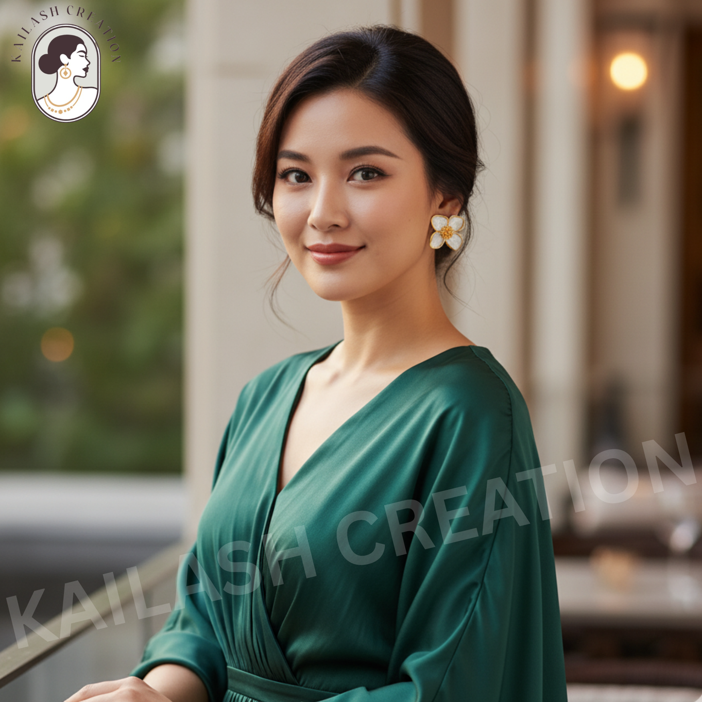 Gold Plated Rose Flower Hibiscus Earrings for Women Stylish