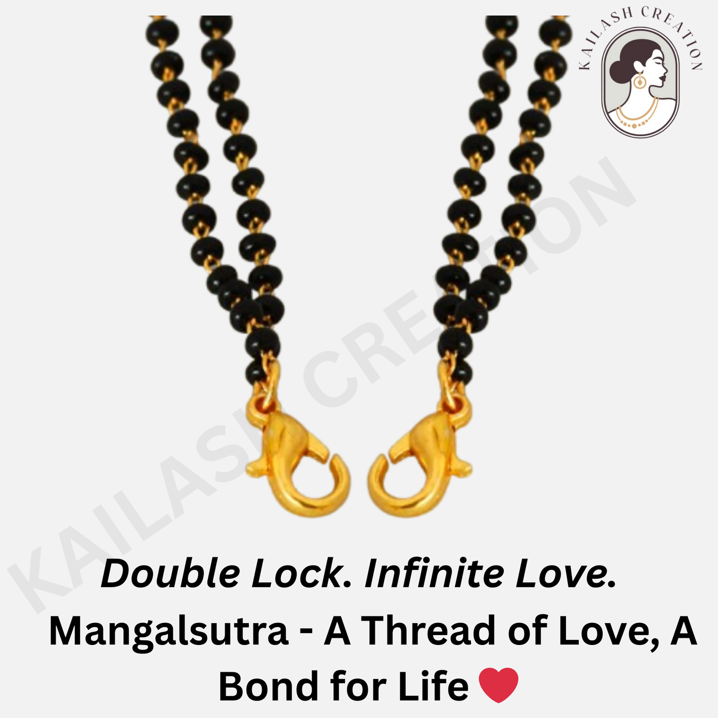 Gold Plated Pearl Mangalsutra Chain with lobster lock and S-Hook Clasp for Women