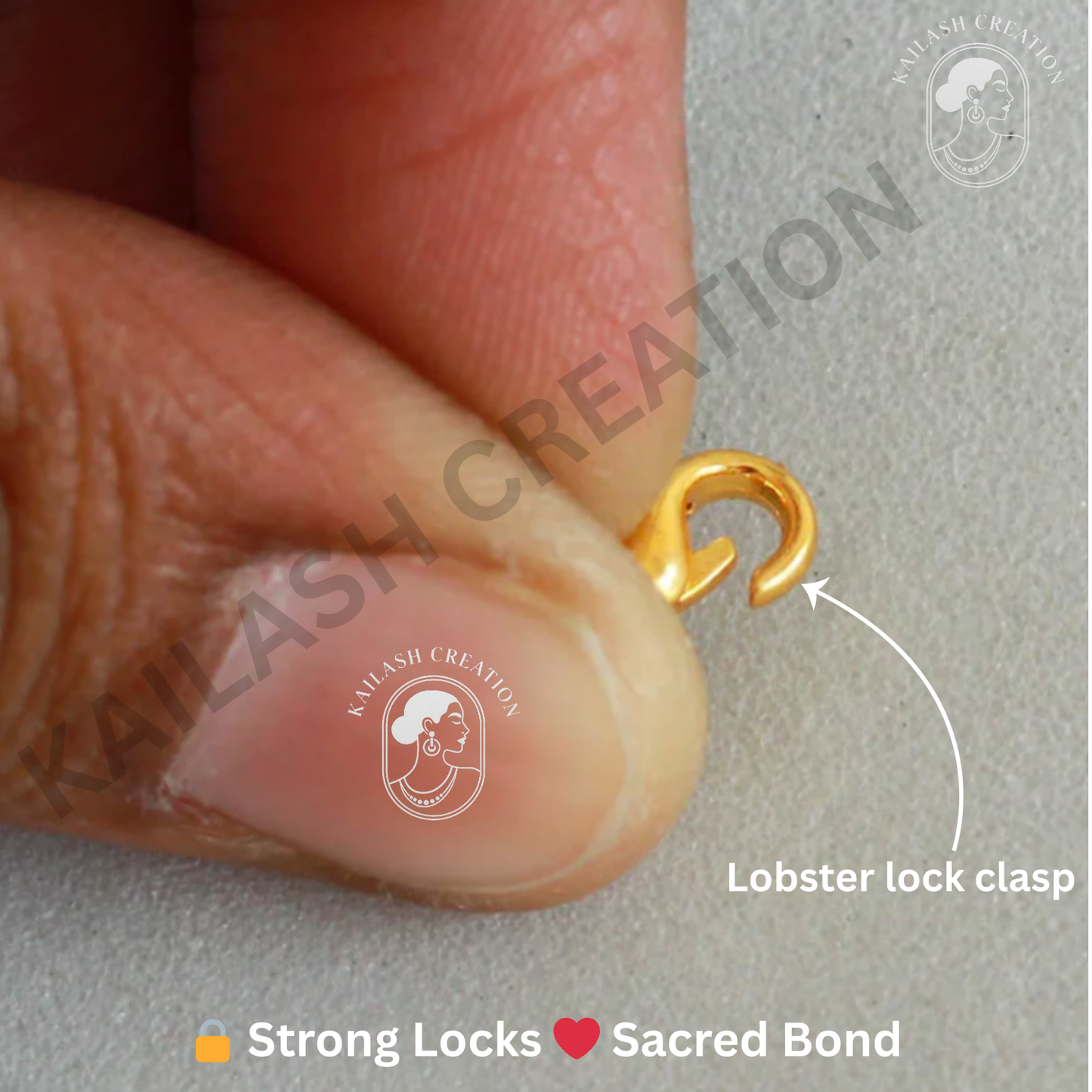 Gold Plated Pearl Mangalsutra Chain with lobster lock and S-Hook Clasp for Women