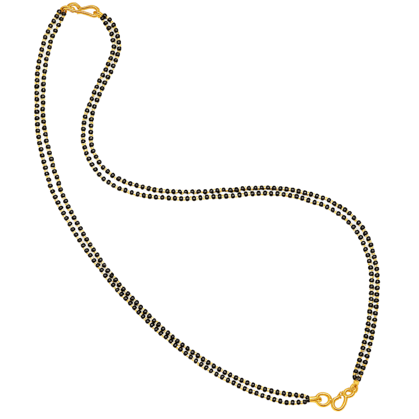 Gold Plated Pearl Mangalsutra Chain with lobster lock and S-Hook Clasp for Women
