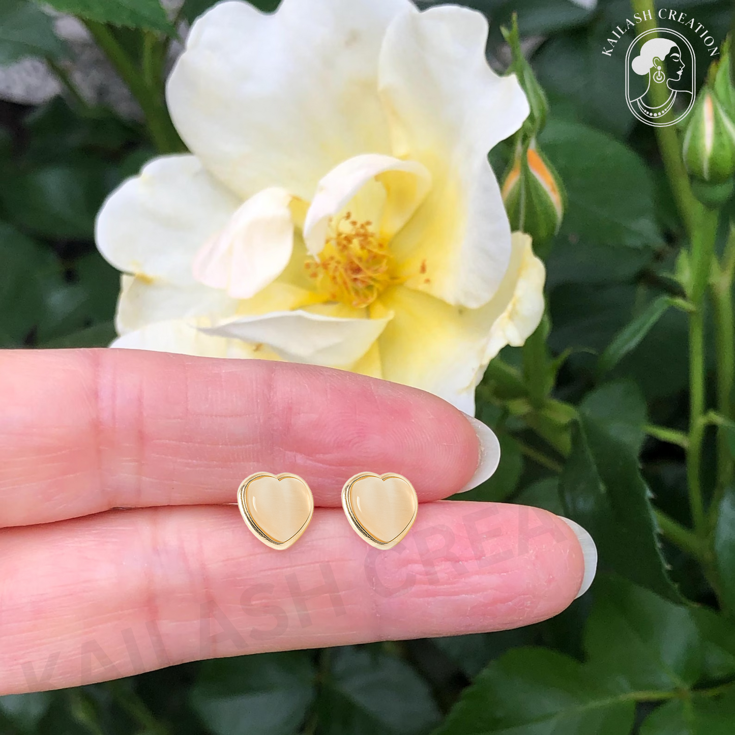 Heart Shape Stud Earrings for Women & Girls