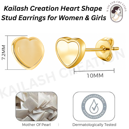 Heart Shape Stud Earrings for Women & Girls