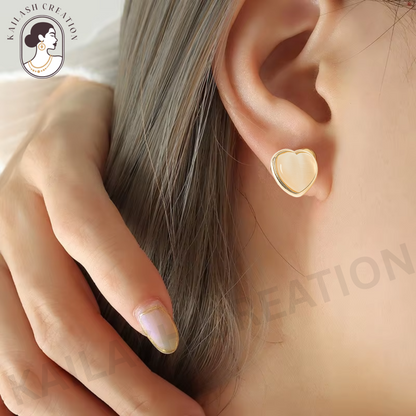 Heart Shape Stud Earrings for Women & Girls