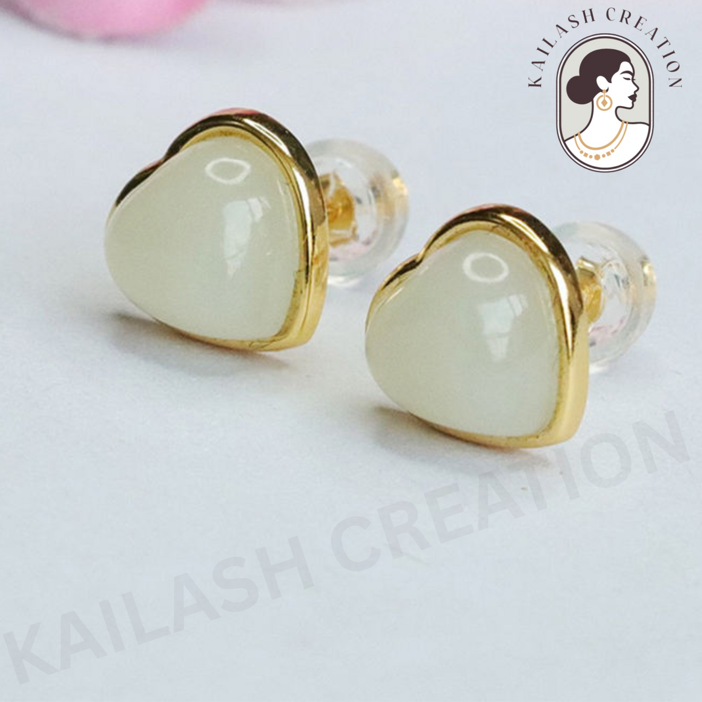 Heart Shape Stud Earrings for Women & Girls