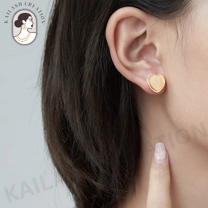 Heart Shape Stud Earrings for Women & Girls