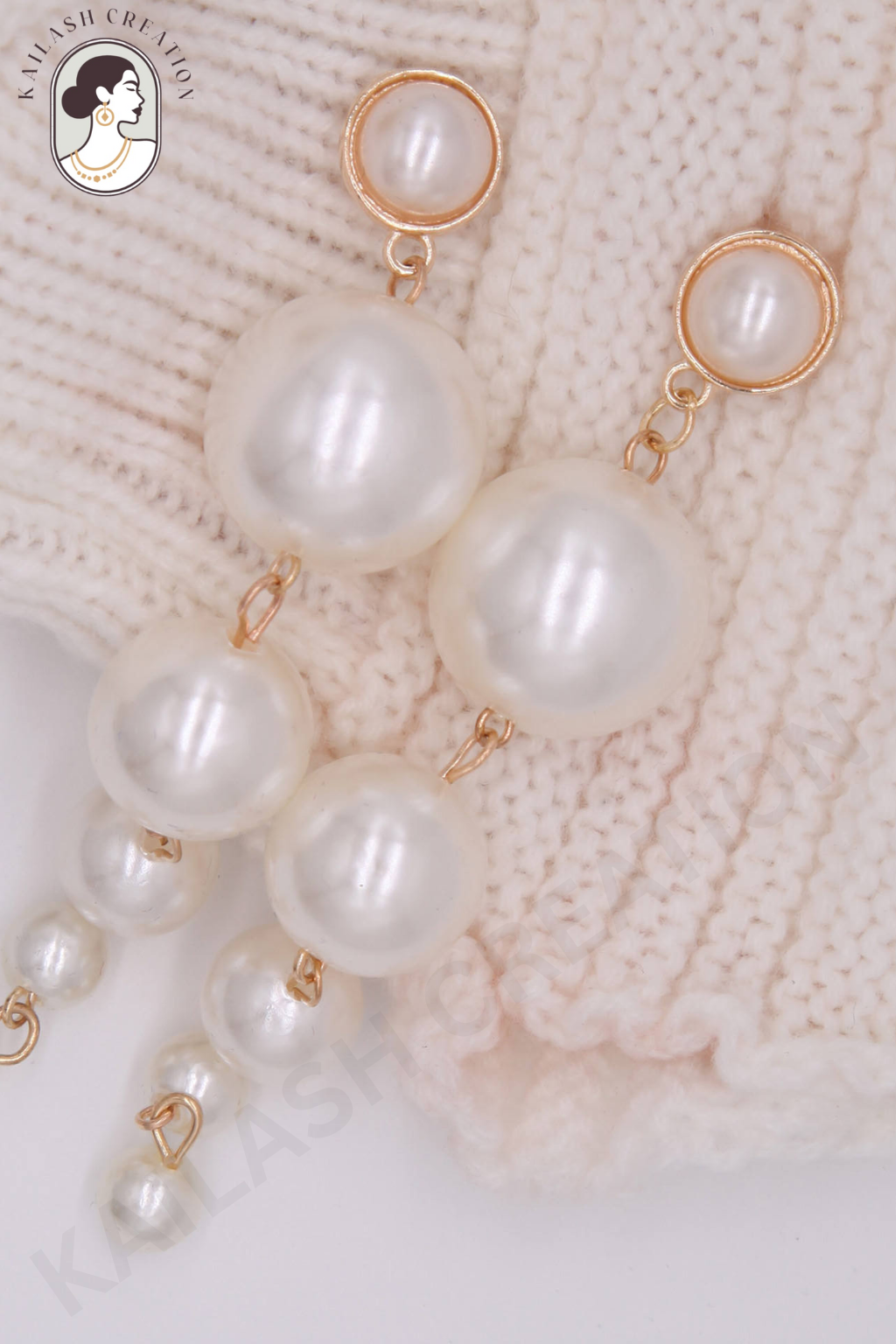Elegant Long Pearl Chain Drop Earrings for Women & Girls