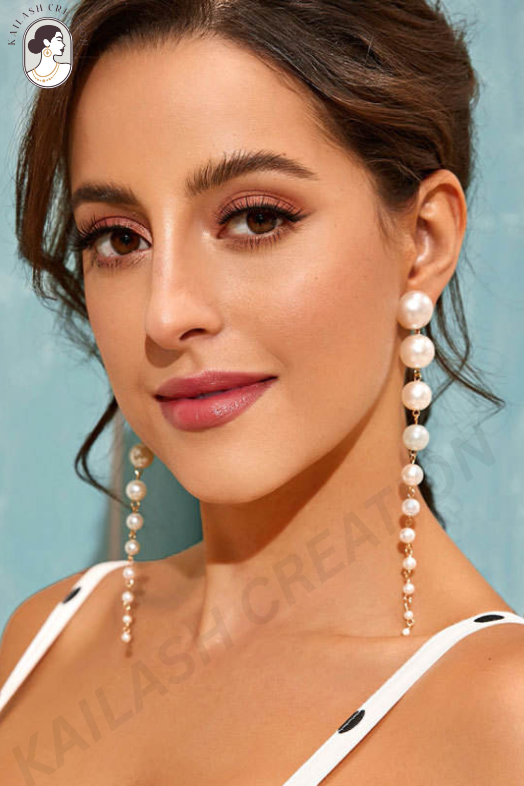 Elegant Long Pearl Chain Drop Earrings for Women & Girls