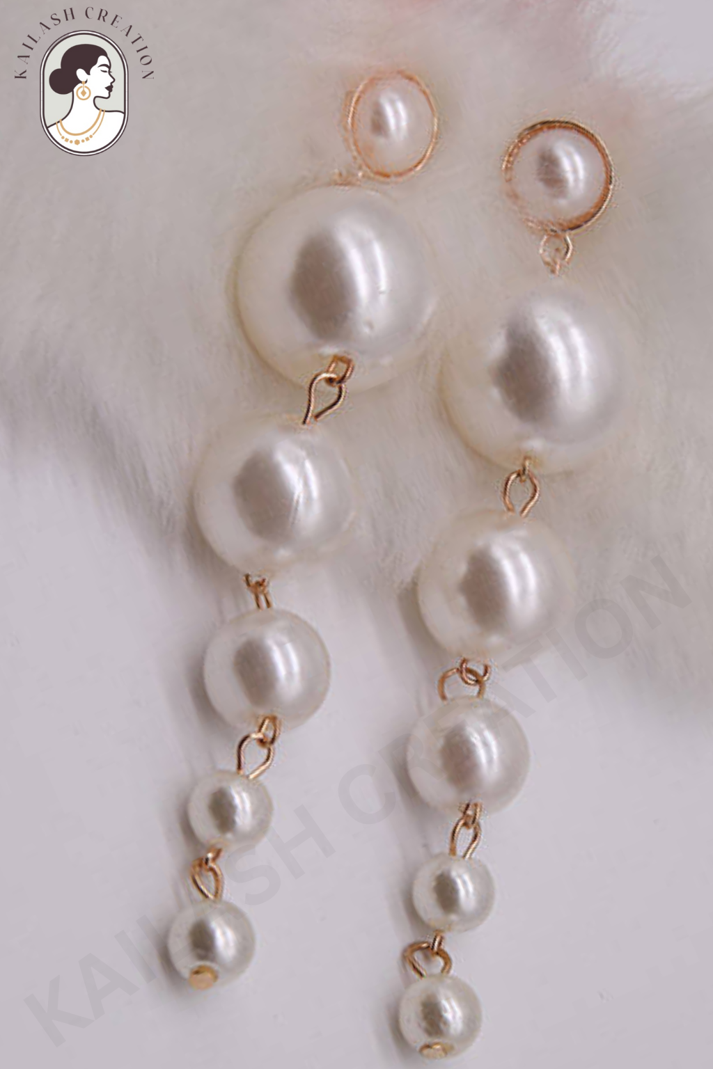 Elegant Long Pearl Chain Drop Earrings for Women & Girls