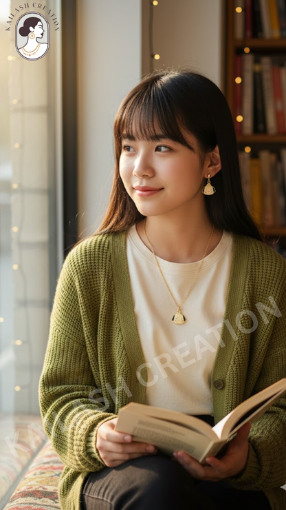 Cute Puppy Face Pendant Necklace & Earrings Set for Girls