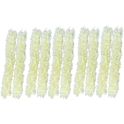 Reusable Artificial Mogra Flower Hair Gajra for Women - Off White - 15 Inches
