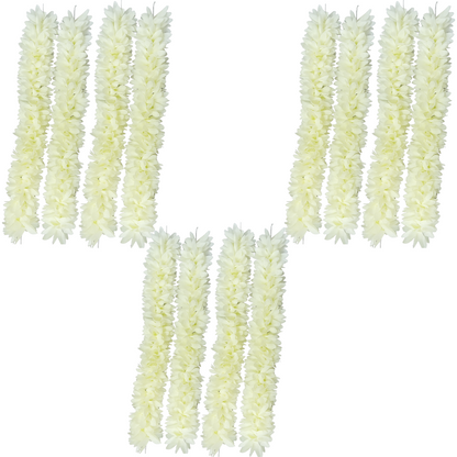 Reusable Artificial Mogra Flower Hair Gajra for Women - Off White - 15 Inches