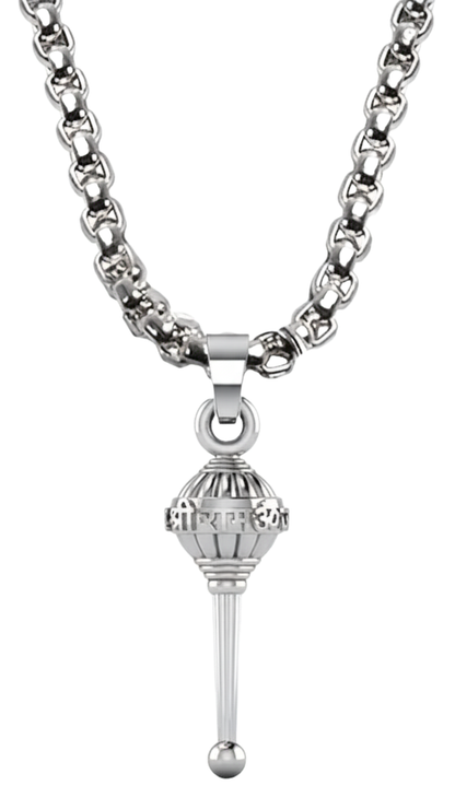 Anti Tarnish Stainless Steel Hanuman Ji Gada Design Pendant for Boys and Men