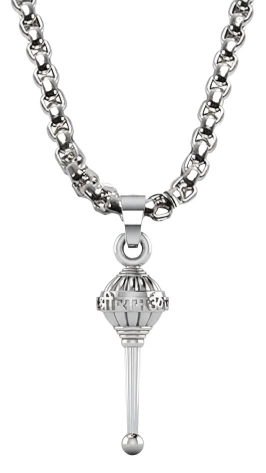 Anti Tarnish Stainless Steel Hanuman Ji Gada Design Pendant for Boys and Men
