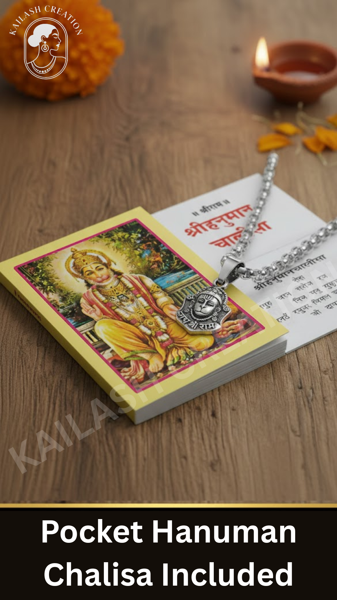 Anti Tarnish Stainless Steel Bajrang Bali Design Pendant for Boys and Men