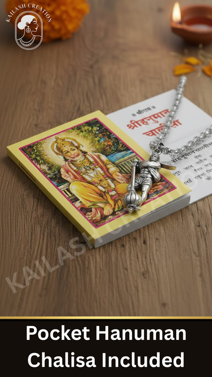 Anti Tarnish Stainless Steel Lord Mahabali Hanuman Ji Pendant for Boys and Men