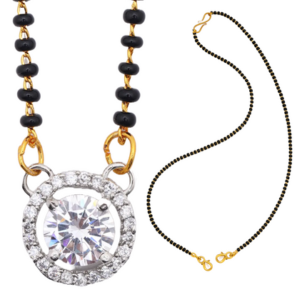 American Diamond 18 Inches Tanmaniya Mangalsutra Necklace for Women