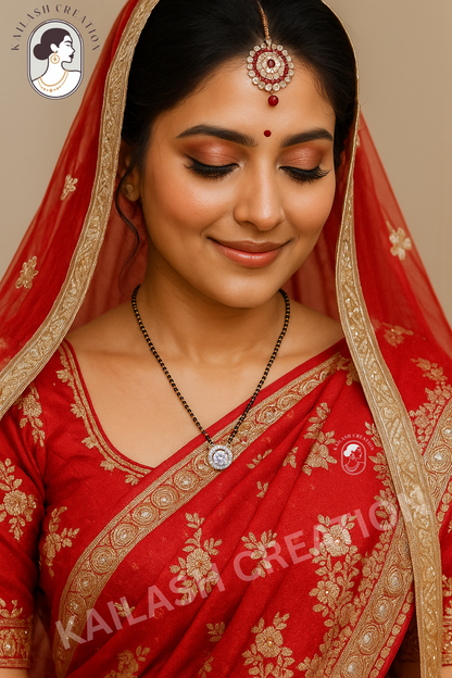 American Diamond 18 Inches Tanmaniya Mangalsutra Necklace for Women