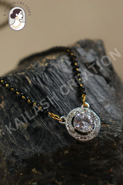 American Diamond 18 Inches Tanmaniya Mangalsutra Necklace for Women