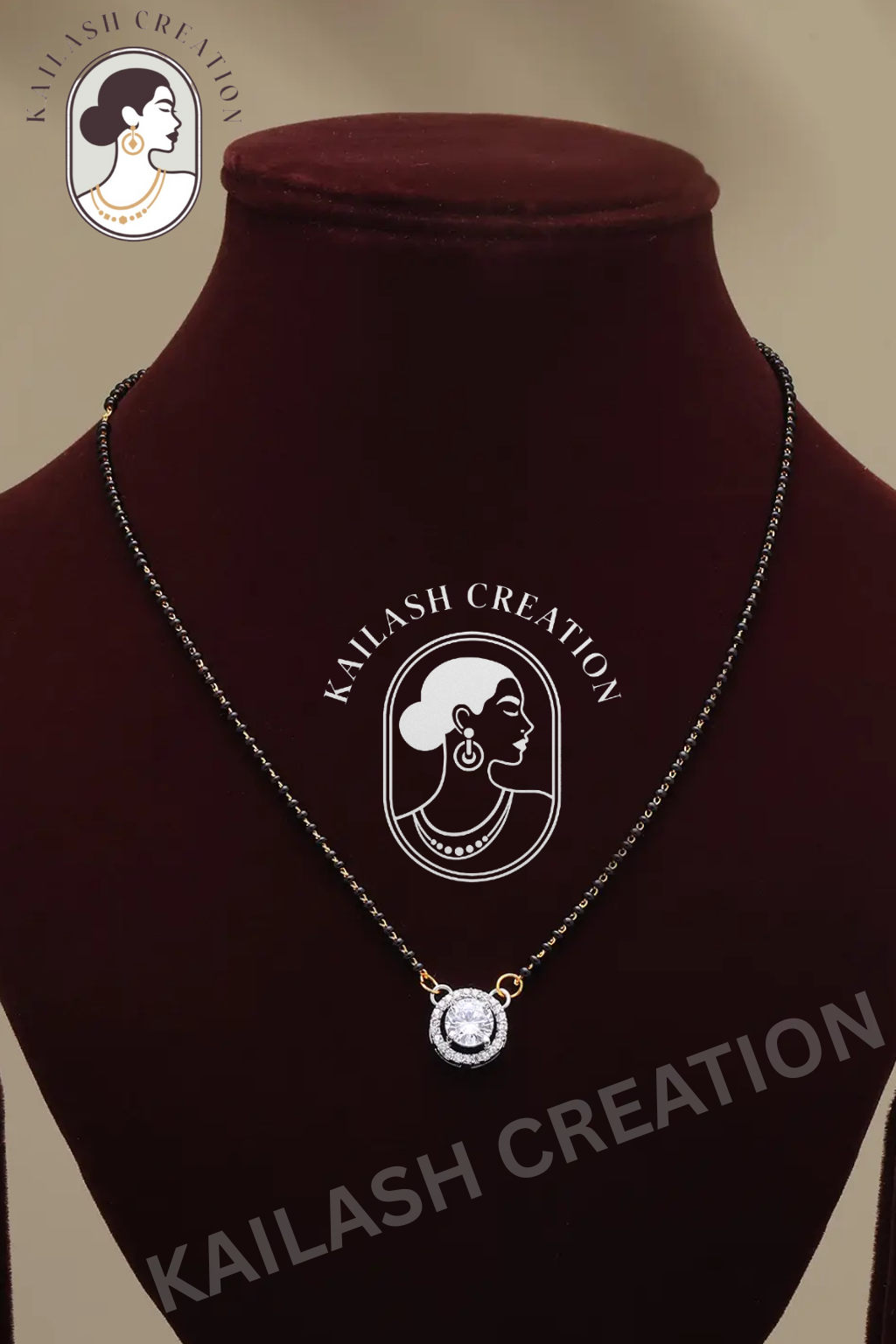 American Diamond 18 Inches Tanmaniya Mangalsutra Necklace for Women