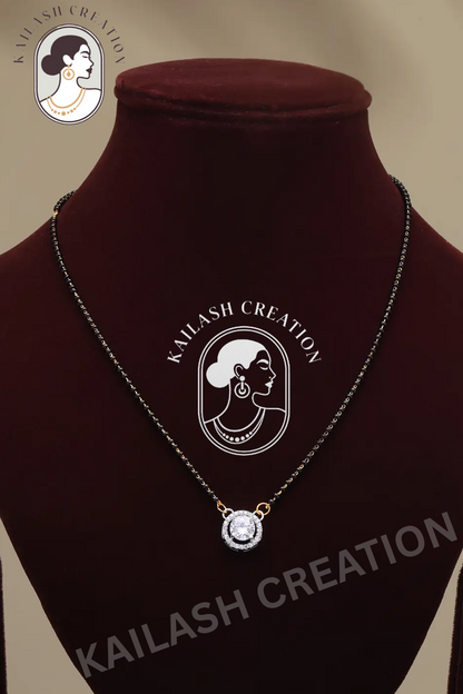 American Diamond 18 Inches Tanmaniya Mangalsutra Necklace for Women