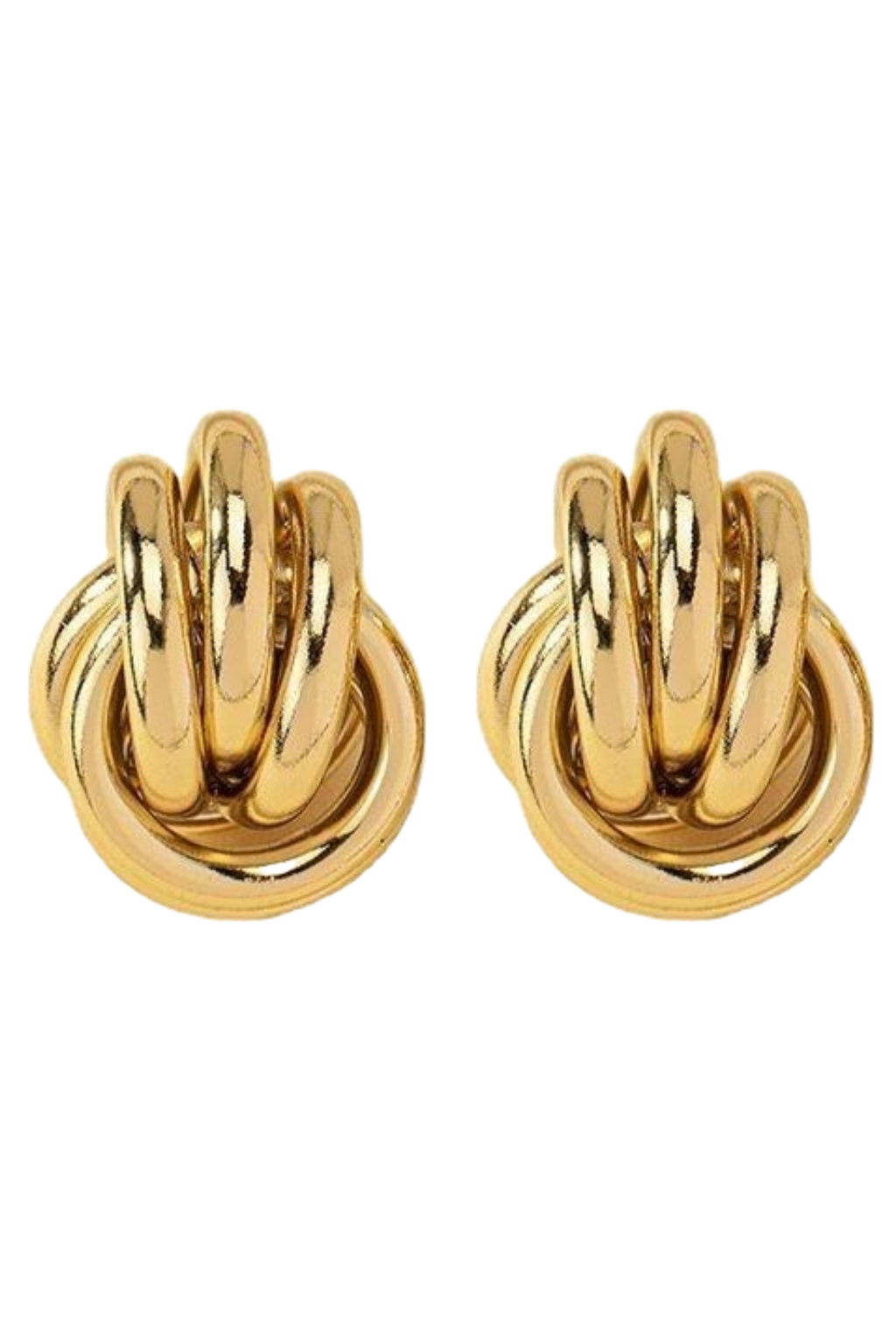 Classic Knot Gold Plated Stud Earrings for Women