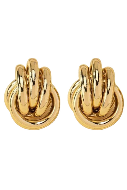 Classic Knot Gold Plated Stud Earrings for Women