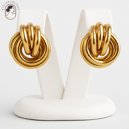 Classic Knot Gold Plated Stud Earrings for Women