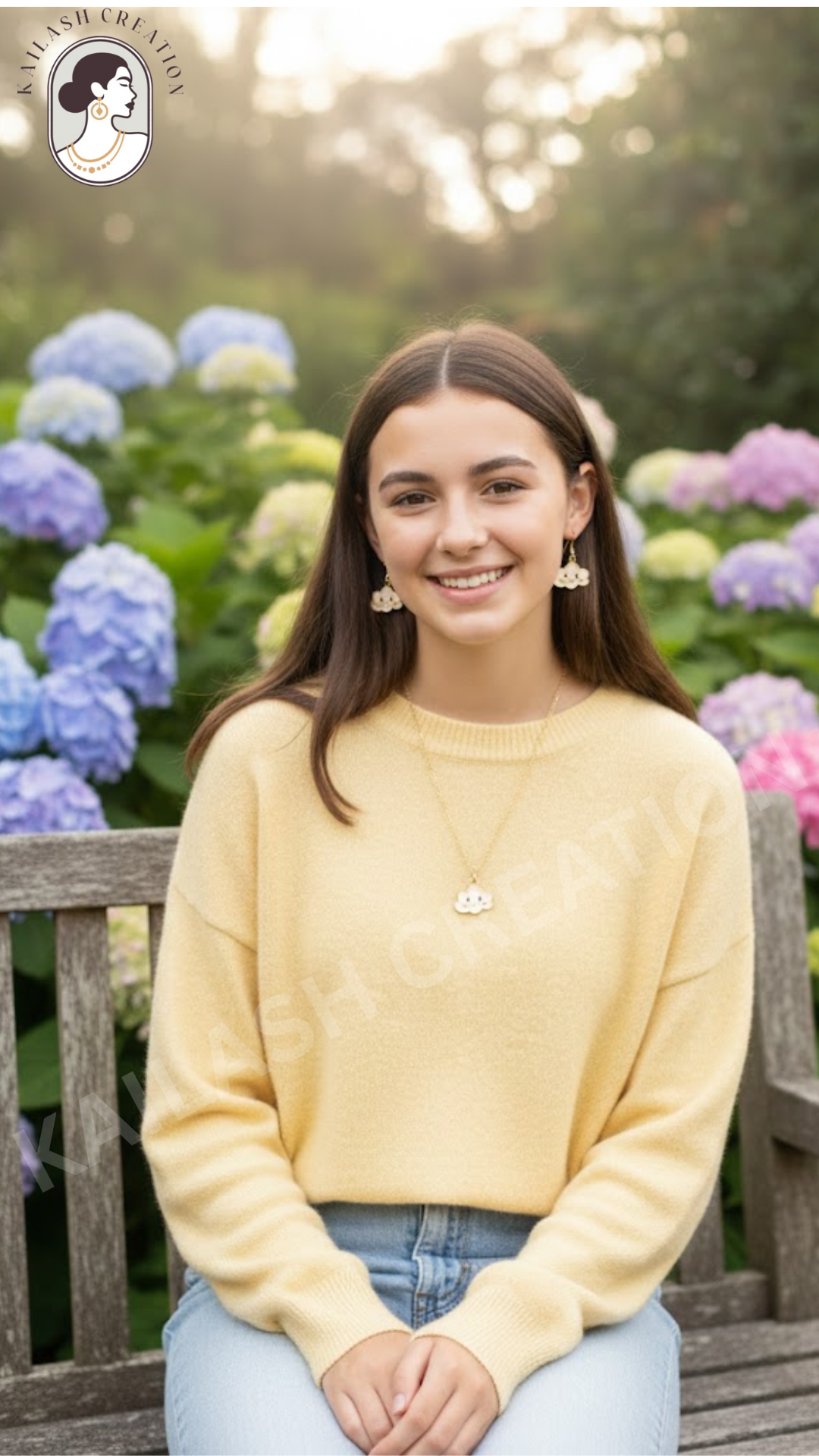 Cute Cloudy Smiles Necklace & Matching Earrings for Girls