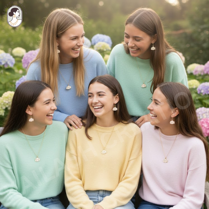 Cute Cloudy Smiles Necklace & Matching Earrings for Girls