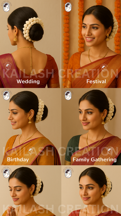 Artificial Jasmine Mogra Flower Hair Gajra Garland Juda Decoration Phool Gazra