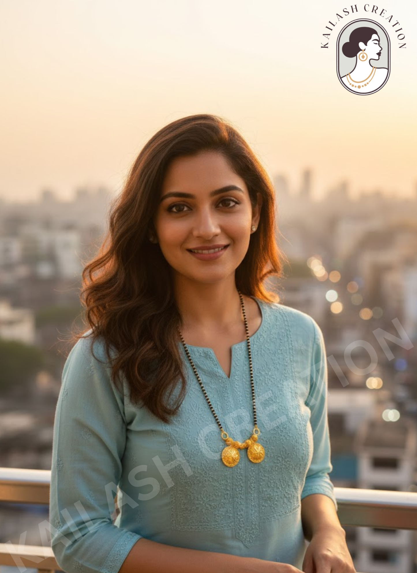 Saanvi Gold Twin Coin Mangalsutra