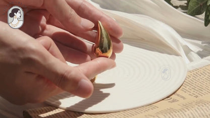 Maroon Chunky Gold Teardrop Earrings for Women