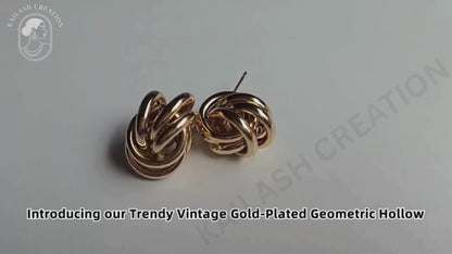 Classic Knot Gold Plated Stud Earrings for Women