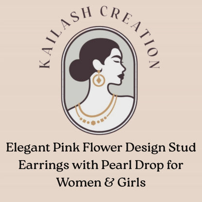 Floral Petal Shape with Round Pearl Drop for Women and Girls