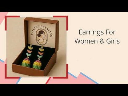 Jaipuri Oxidized Earrings | Gold Plated Jhumka Earrings for Women & Girls